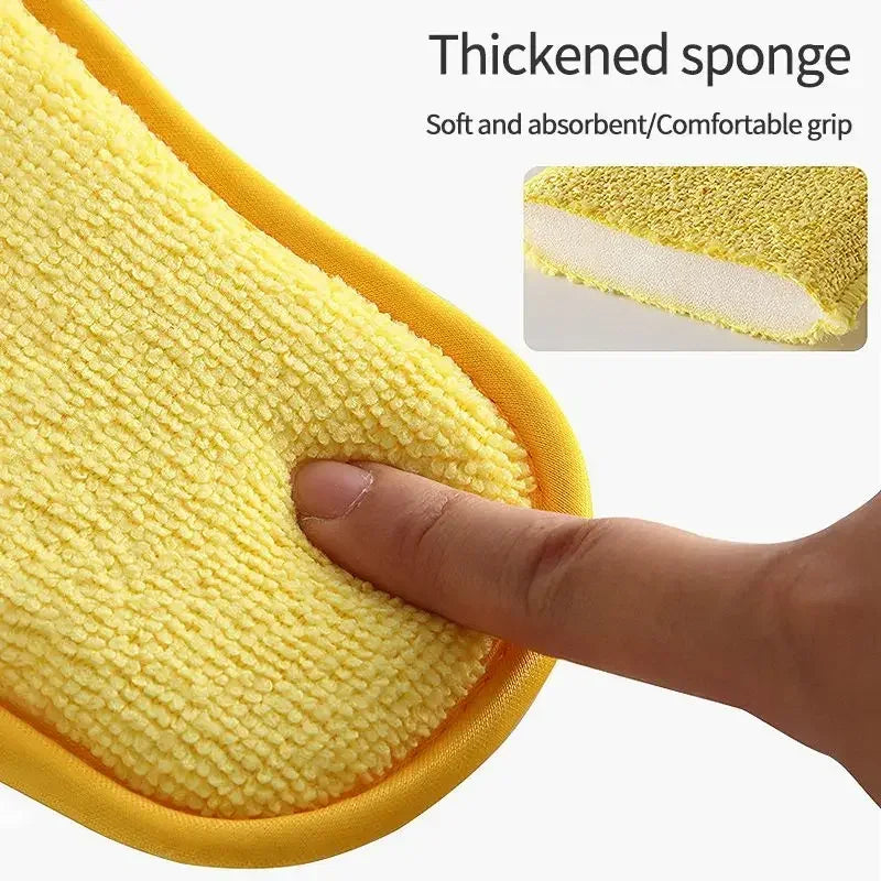 Clarify.pk 2 pieces double sided kitchen cleaning sponges with thickened soft absorbent material and comfortable grip