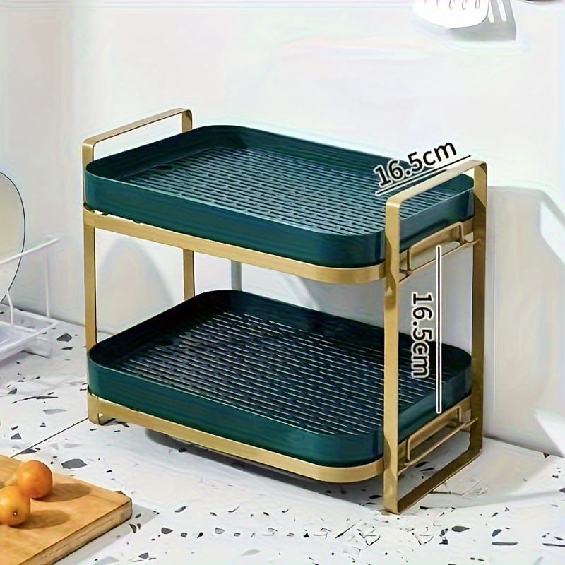 2 - Tier Cup & Mug Drying Rack with Drain Tray – Kitchen Organizer - Clarify.pk