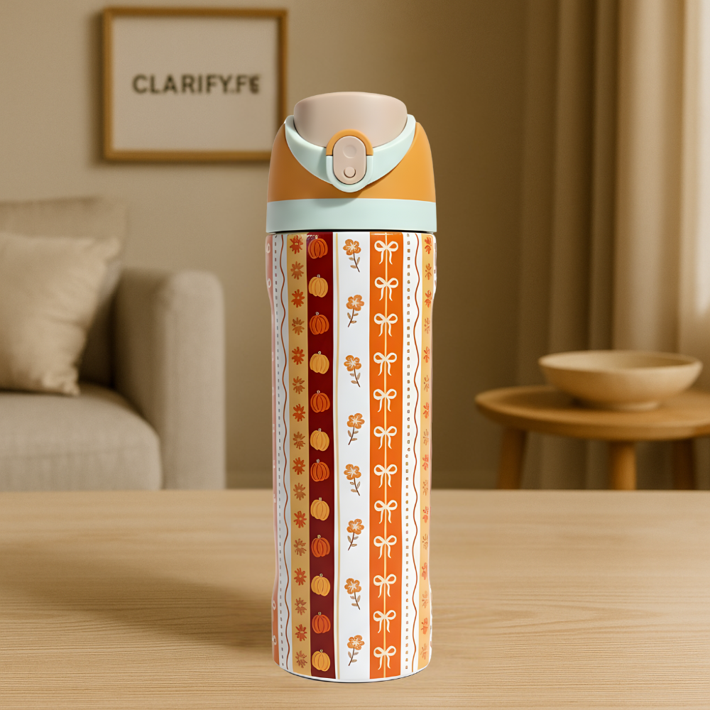 Premium Autumn Stripes 32oz Owala Bottle – Stylish Water Bottle (950ml)