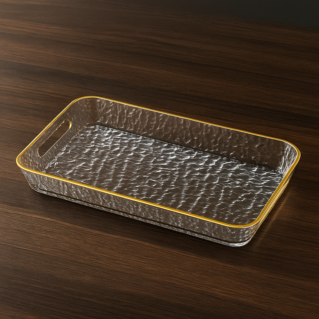 Premium Acrylic Tray – Golden Rim
