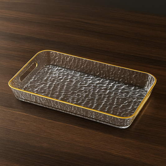 Premium Acrylic Tray – Golden Rim