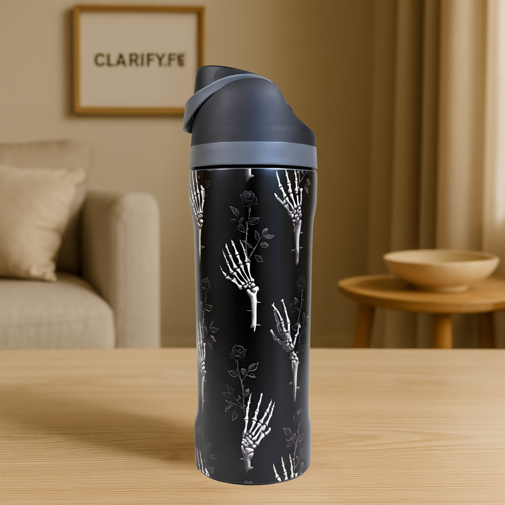 Premium Skeleton Hand 32oz Owala Bottle – Unique Water Bottle (950ml)