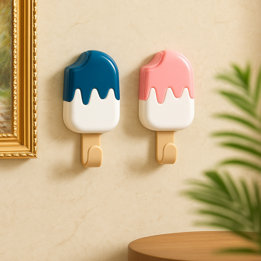 Ice Cream Wall Hooks – 2 Pcs Cute Design