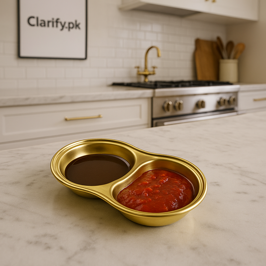 2 in 1 Sauce Dish – Dual Compartment Dipping Bowl
