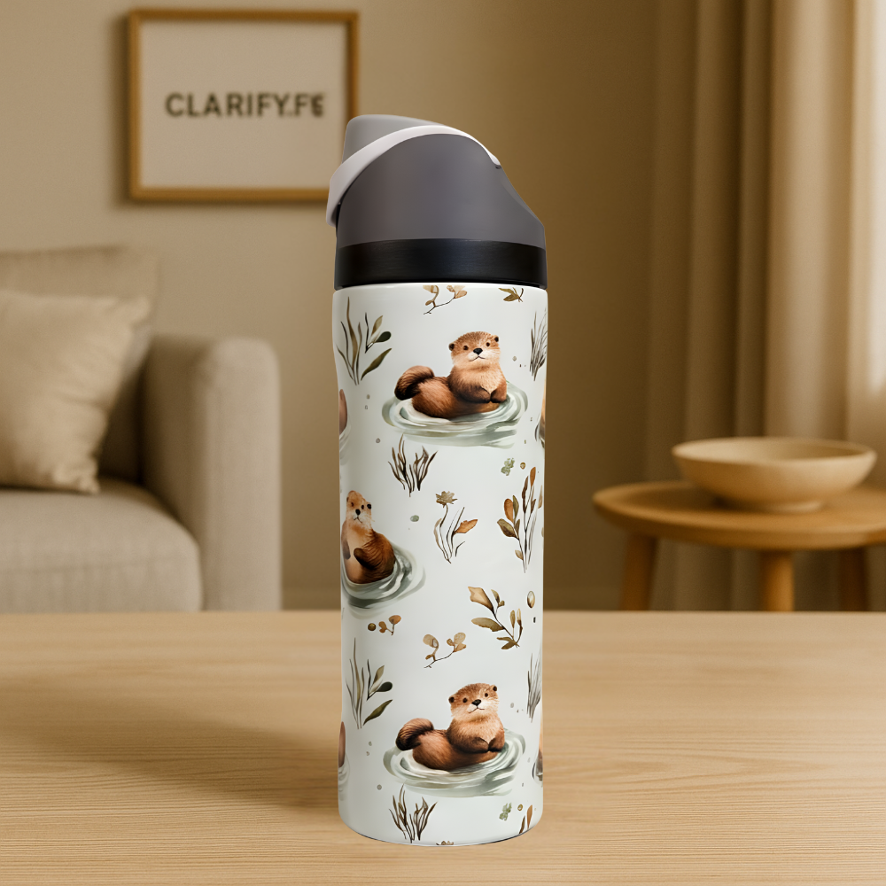 Premium Cute Otter 32oz Owala Bottle – Fun Water Bottle (950ml)
