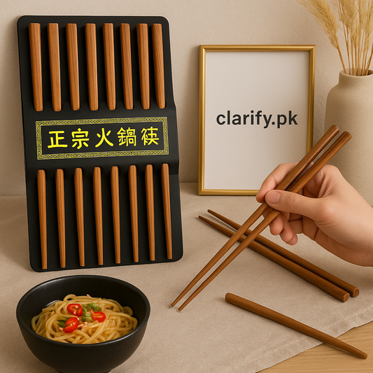 10 Pairs Wooden Chopsticks Set – Reusable Eco-Friendly Tableware
