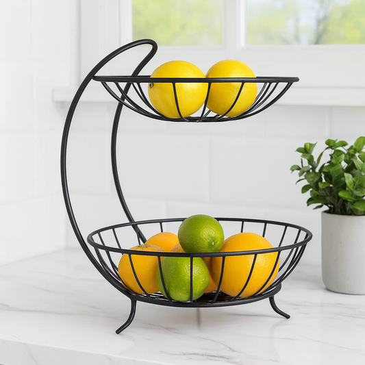 Premium Double Layer Iron Fruit Basket
