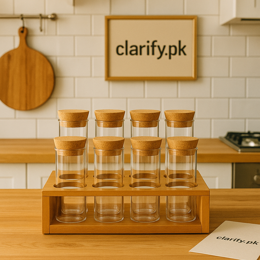 Luxury 6 Glass Jar Set with Stand – Kitchen Organizer