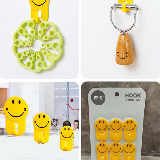 6 Pieces Emoji Wall Hooks Set