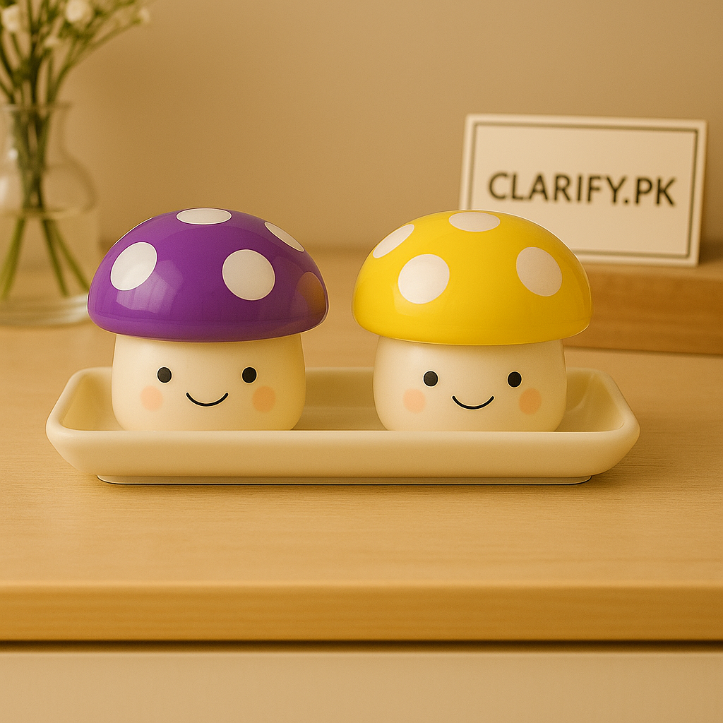 Mushroom Salt & Pepper Shaker Set – Cute Ceramic Kitchen Table Décor