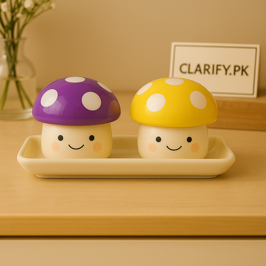 Mushroom Salt & Pepper Shaker Set – Cute Ceramic Kitchen Table Décor