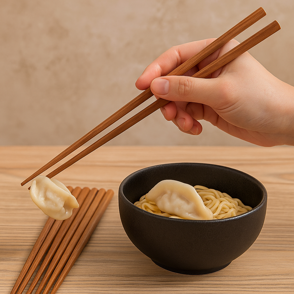 10 Pairs Wooden Chopsticks Set – Reusable Eco-Friendly Tableware