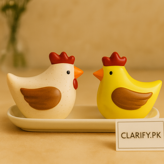 Ceramic Chicken Salt & Pepper Shaker Duo – Farmhouse Style Tableware –
