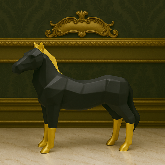 Fiber Horse Sculpture Showpiece – Elegant Home Décor