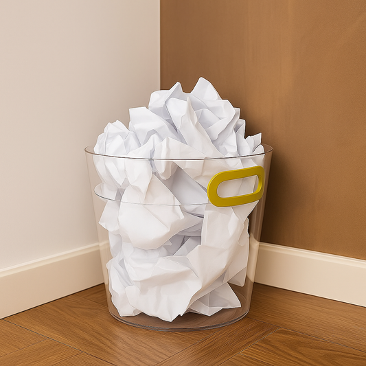 Acrylic Waste Paper Bin – 10” Transparent Trash Can