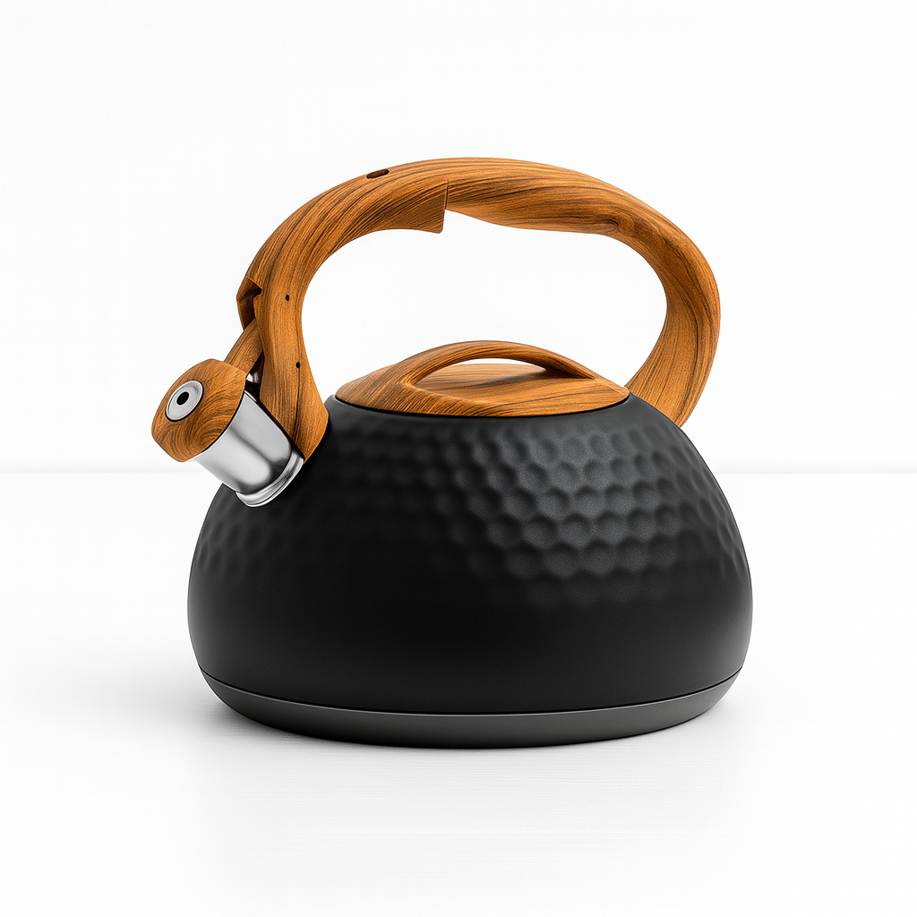HausRoland Black Textured Whistling Kettle