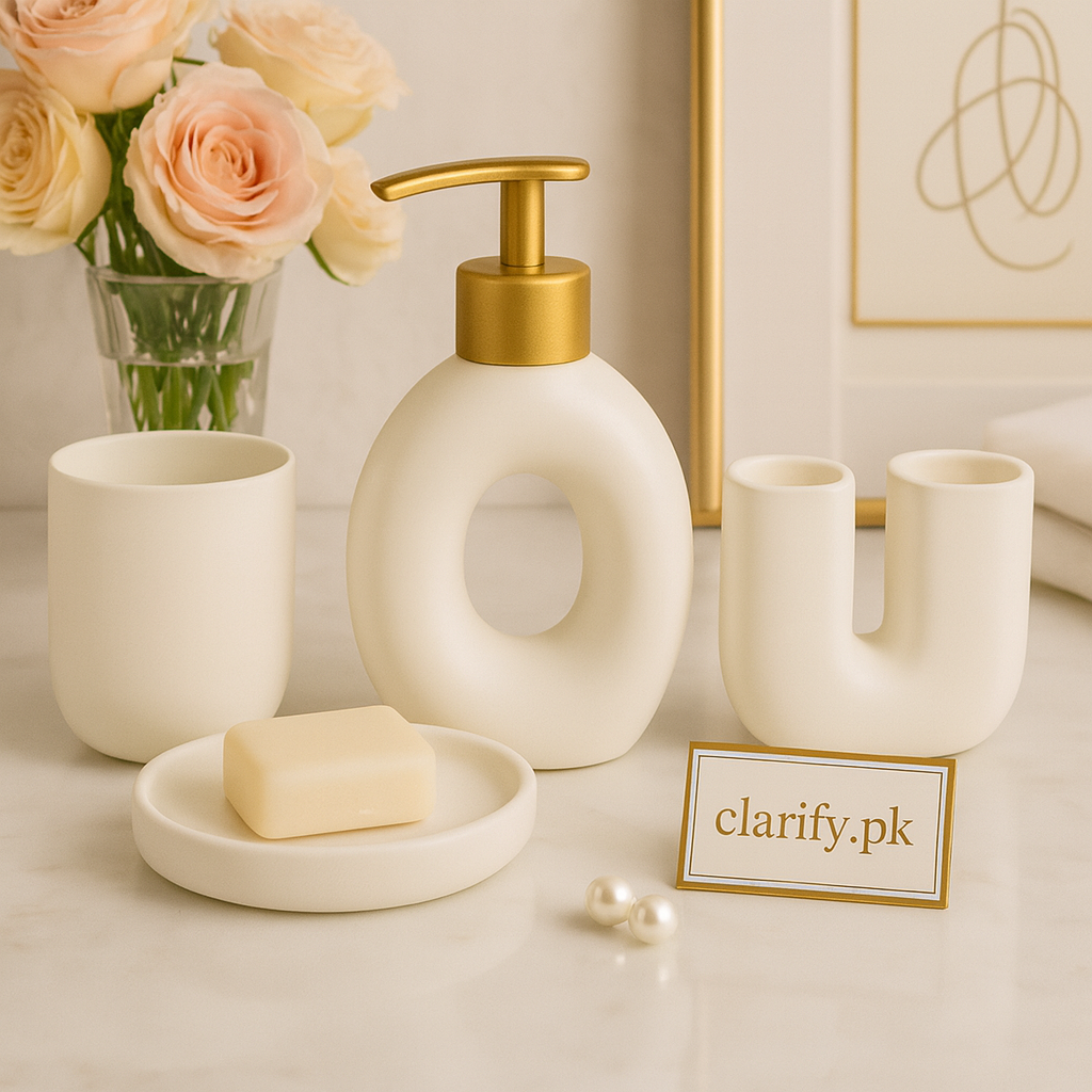 Luxury Bathroom Accessory Set – 4 Pieces