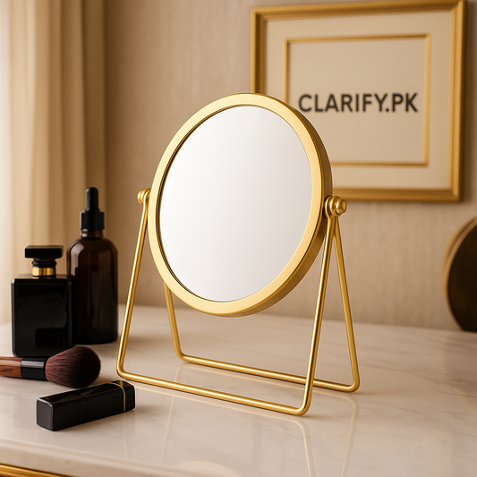 Luxury Golden Metal Mirror – Elegant Home Décor