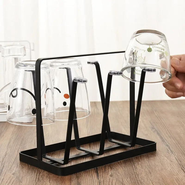 6 Hooks Iron Glass Stand Holder.