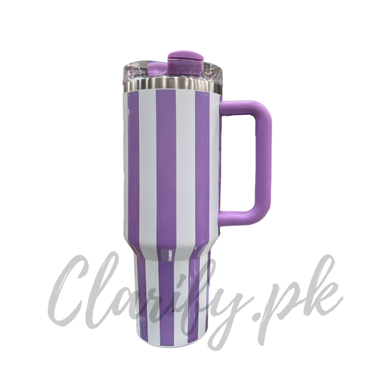 Premium Purple Stripe 40oz Tumbler – 1200ml Water Bottle