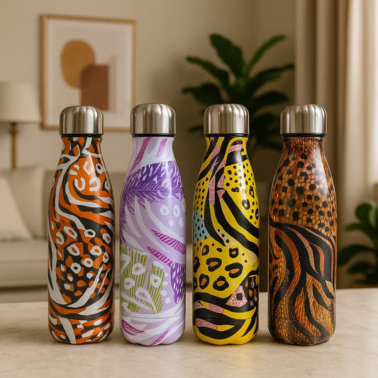Premium Wild Print Stainless Steel Water Bottle (each)