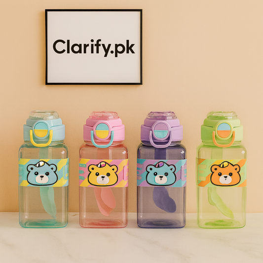 Colourful Bear Plastic Water Bottle – 700ml (Random Color)