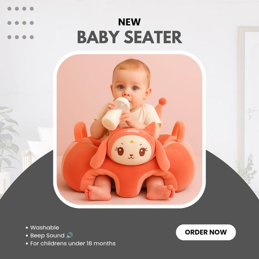 Premium Baby Support Sofa Seater – Orange Bunny Edition