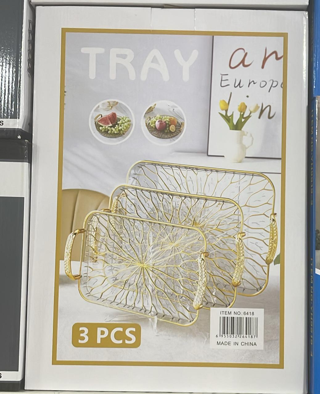 Luxury Rectangular Tray Set – 3 Pcs Gift Box Collection