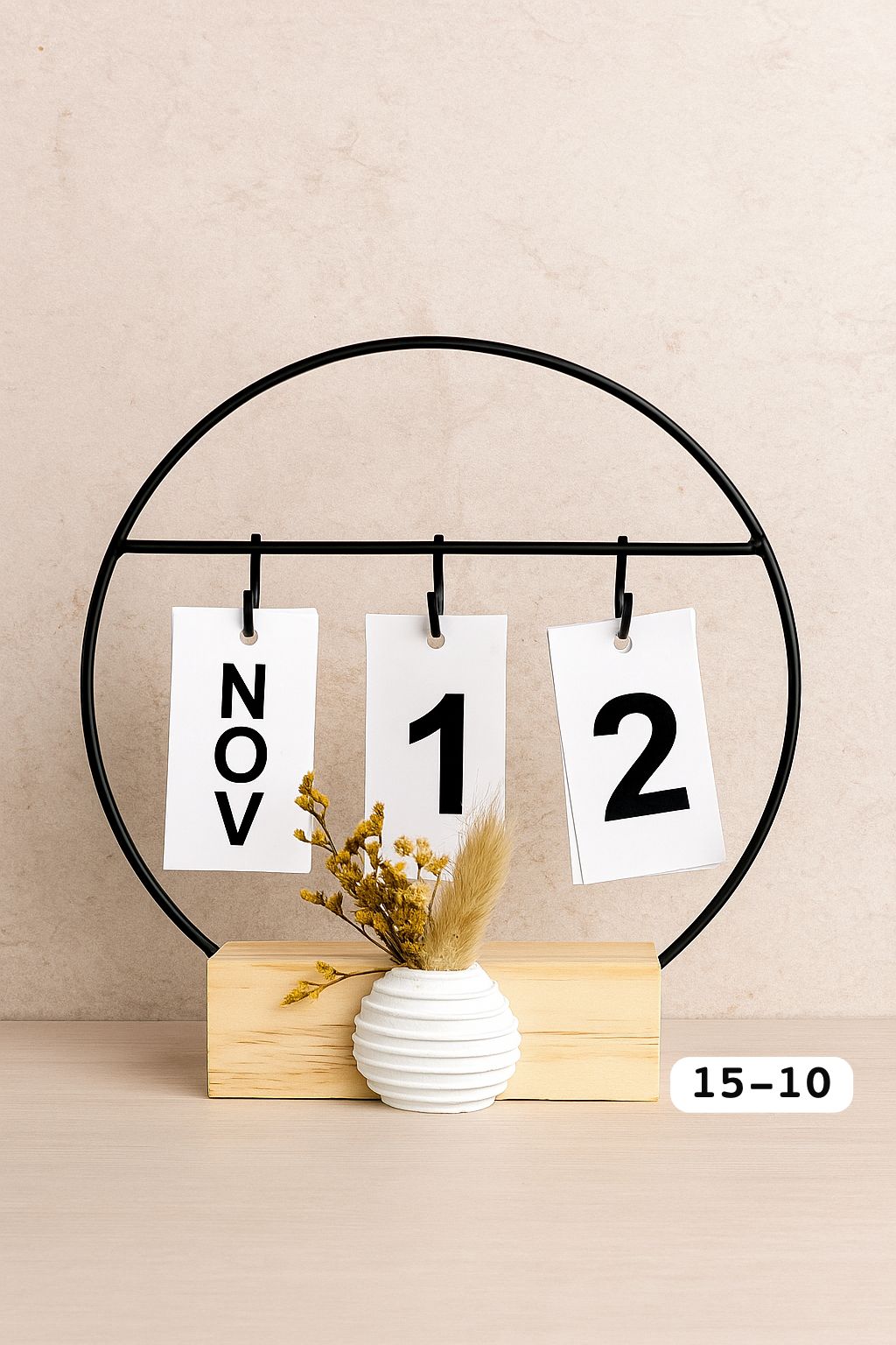 Decorative Flip Wooden Table Calendar – Desk Organizer