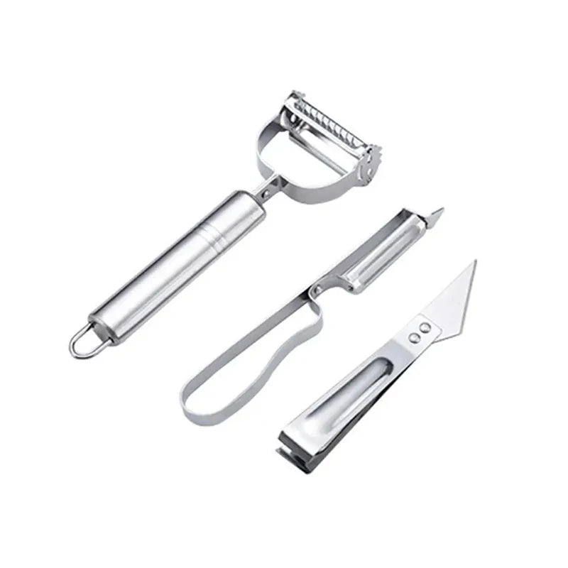 Clarify.pk 3 in 1 kitchen peeler and grater set with stainless steel fruit and vegetable tools