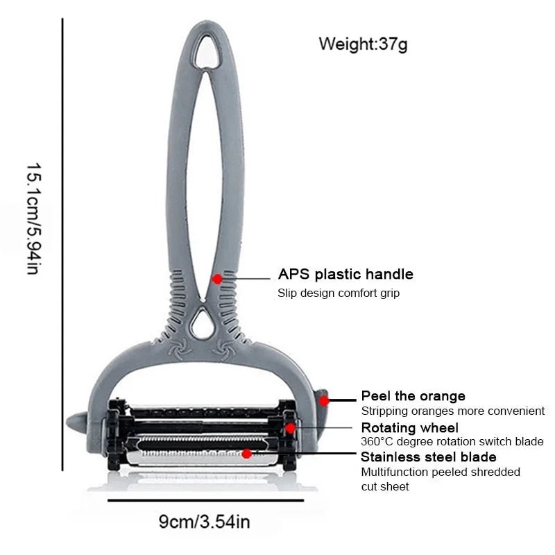 3 - in - 1 Vegetable & Fruit Peeler – Multi - Functional Rotary Grater Cutter - Clarify.pk