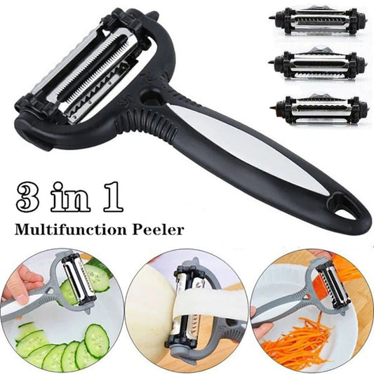 3 - in - 1 Vegetable & Fruit Peeler – Multi - Functional Rotary Grater Cutter - Clarify.pk