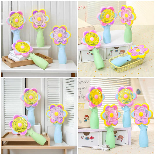 Flower Design Hand Fan – Cute Portable USB Mini Fan