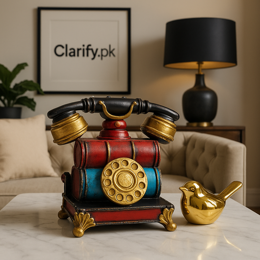 Historic Telephone Design Showpiece – Vintage Home Décor