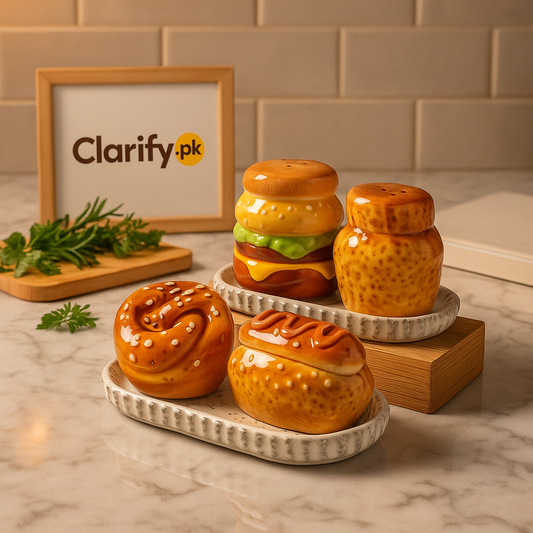 Food Shape Ceramic Salt & Pepper Jar Set with Tray (each set)