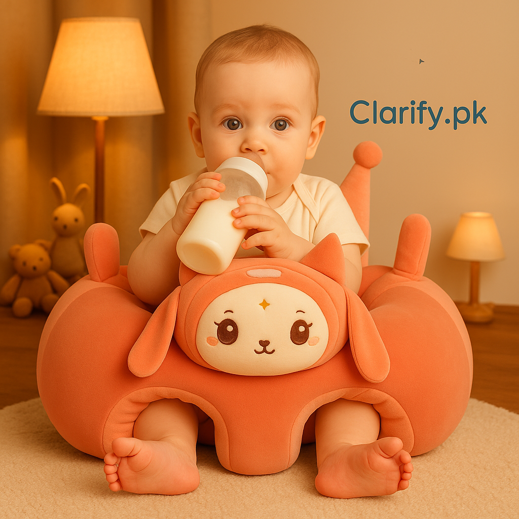 Premium Baby Support Sofa Seater – Orange Bunny Edition