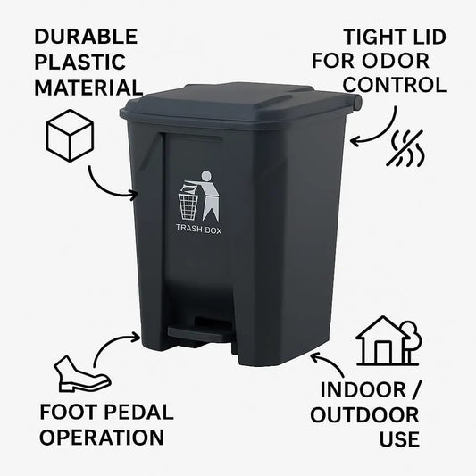 Fibre Plastic Pedal Bin – Durable & Hands-Free