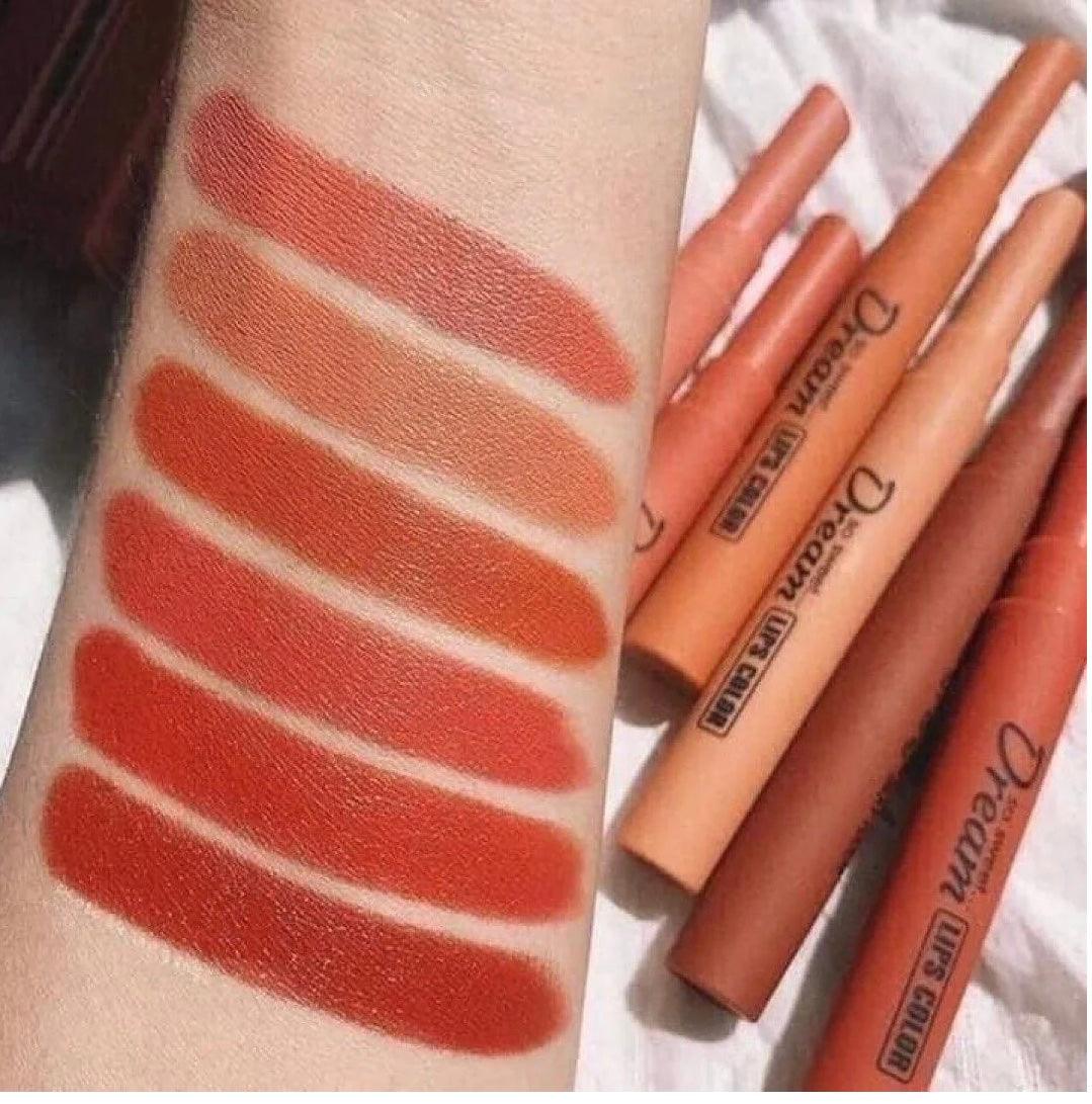 6pcs Long-Lasting Waterproof Matte Velvet Lipstick Set - Moisturizing Non-Stick Formula - Clarify.pk