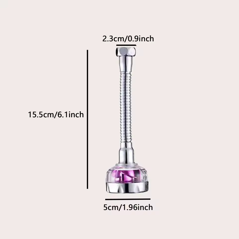 Clarify.pk 360 degree rotating kitchen faucet nozzle with flexible metal neck and compact design