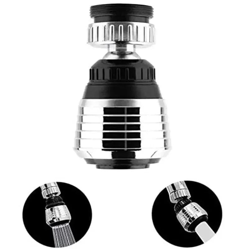 Clarify.pk 360 rotating faucet extender in silver and black for kitchen sink with water flow adjustment