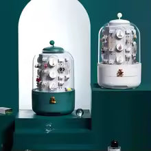 Clarify.pk 360 rotating jewelry organizer with multiple hooks and compartments for efficient storage
