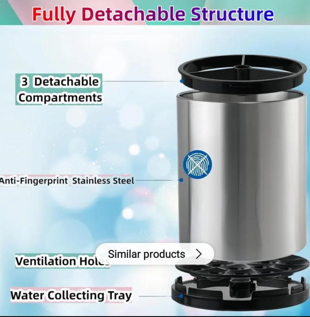 Clarify.pk 360 rotating kitchen utensil holder with fully detachable structure and 3 compartments