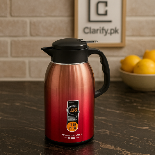 2.2L Stainless Steel Thermal Flask – Red Hot & Cold Bottle