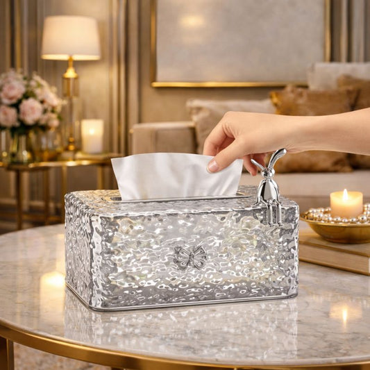 Transparent Bunny Tissue Box – Water Wave Luxury Design