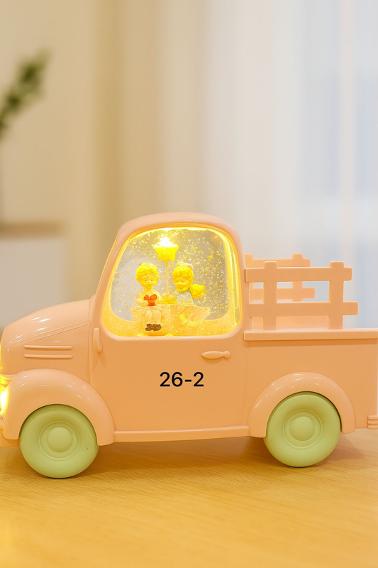 LED Couple Musical Truck Decoration – Romantic Light & Music Home Showpiece