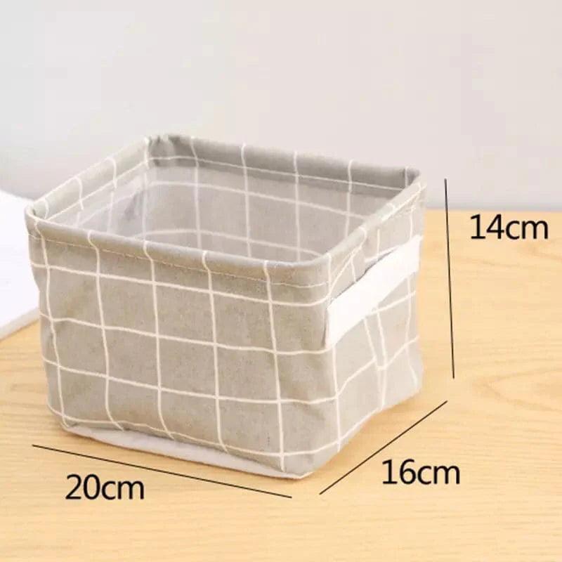 Mini Cotton Desktop Storage Basket - Stylish and Foldable Organizational Solution