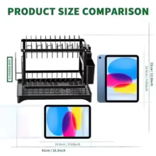 2 Tier Dish Drying Rack with Utensil Holder
