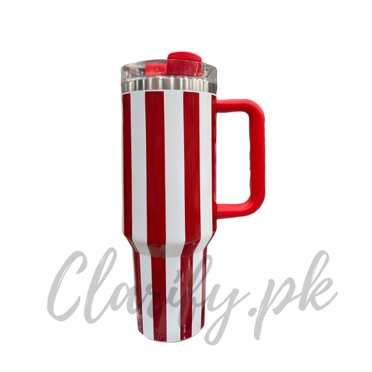 Premium Red Stripe 40oz Tumbler – 1200ml Water Bottle