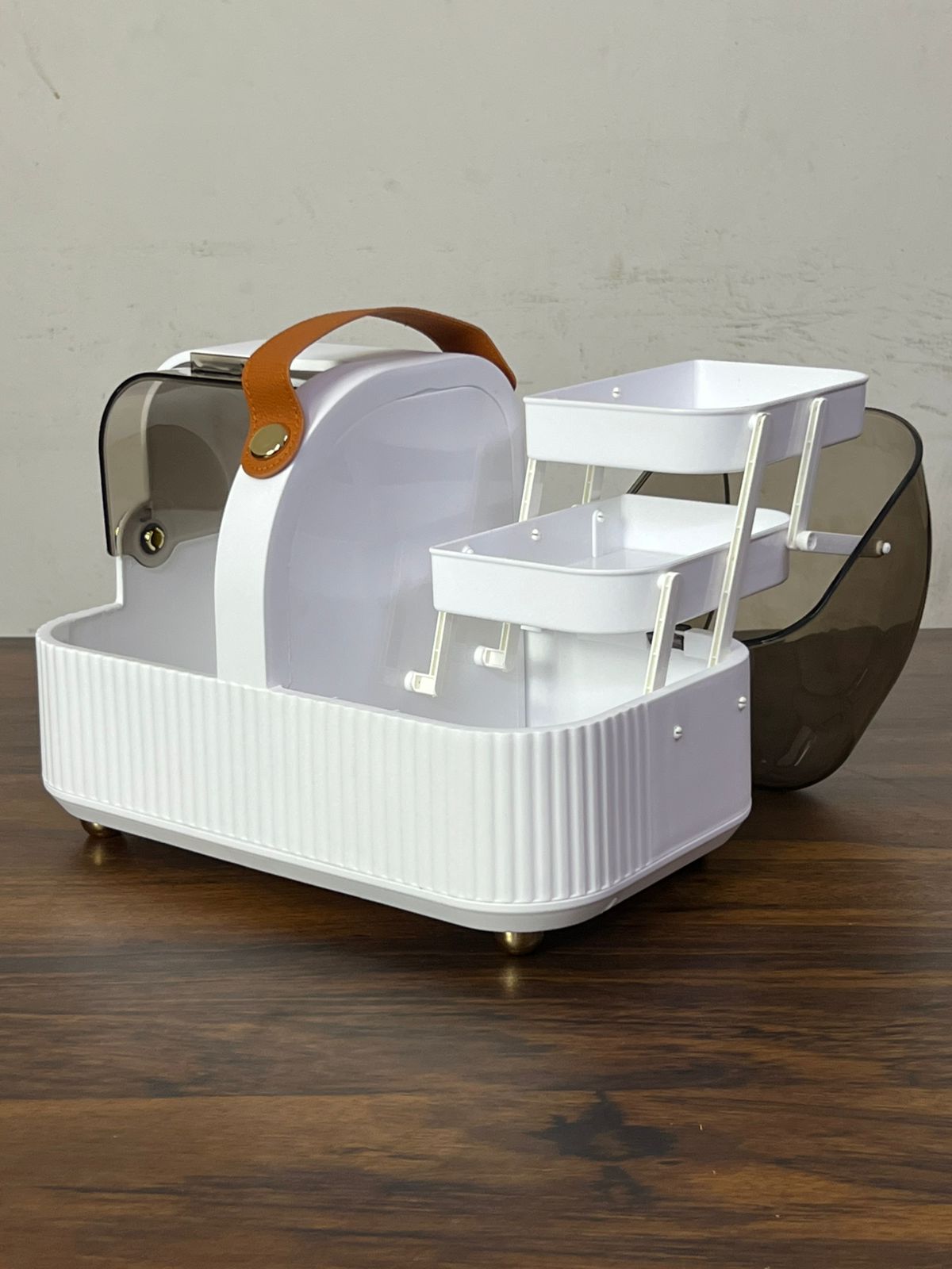 Portable Cosmetics Storage Box – Dustproof Organizer with Lid & Handle