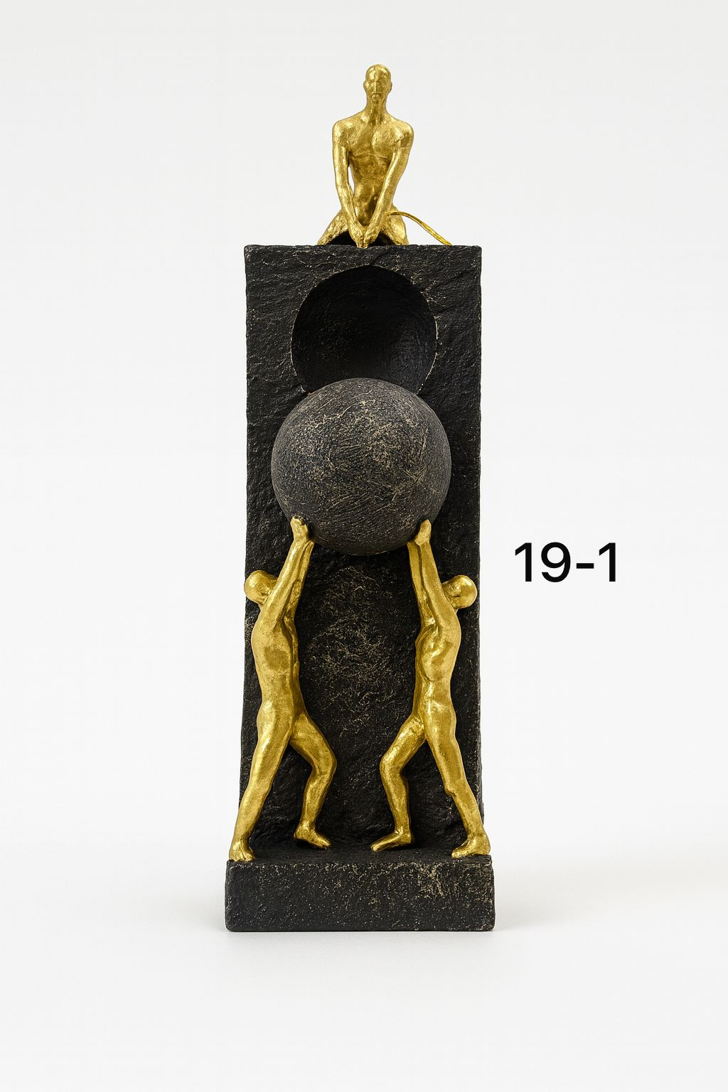 Golden Helping Hand Sculpture – Abstract Fiber Showpiece